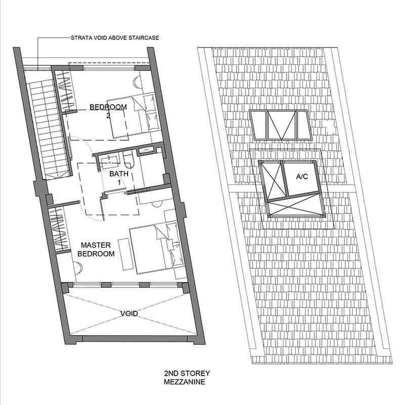 2 Bedroom Mezzanine with Study ART DECO 2+1B 1,281sqft (2 Storey Mezzanine)